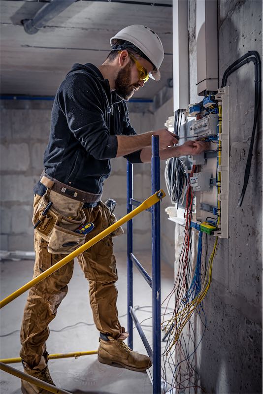 a-male-electrician-works-in-a-switchboard-